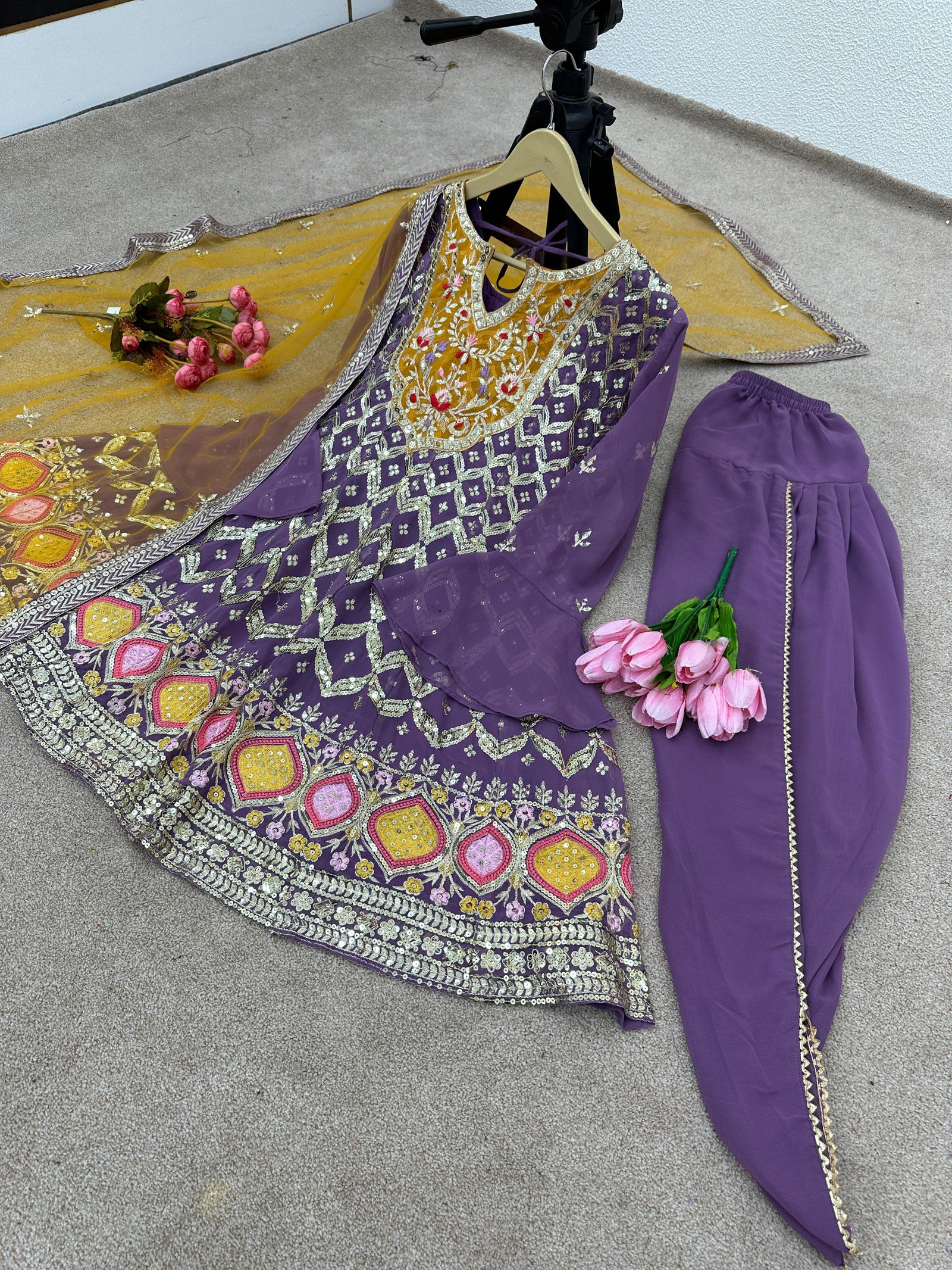 Sr 1556 Faux Georgette Designer Dhoti Salwar Kameez Catalog